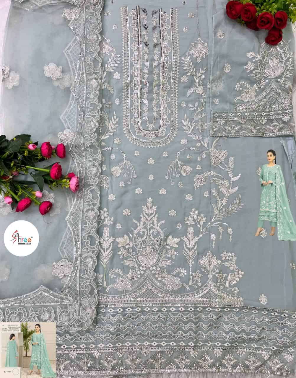 Shree Fabs K 1940 Pakistani Designer Organza Embroidered Salwar Suit Exporter view 2