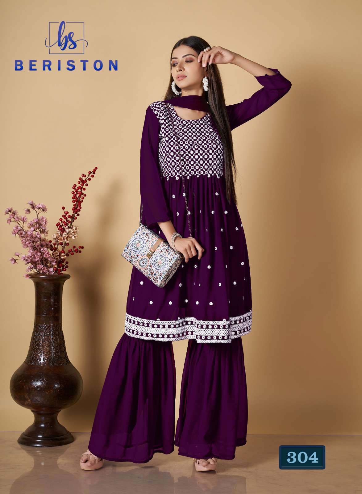 Beriston Bs Vol 3 Festive Collection Stylish Sharara Dress view 7