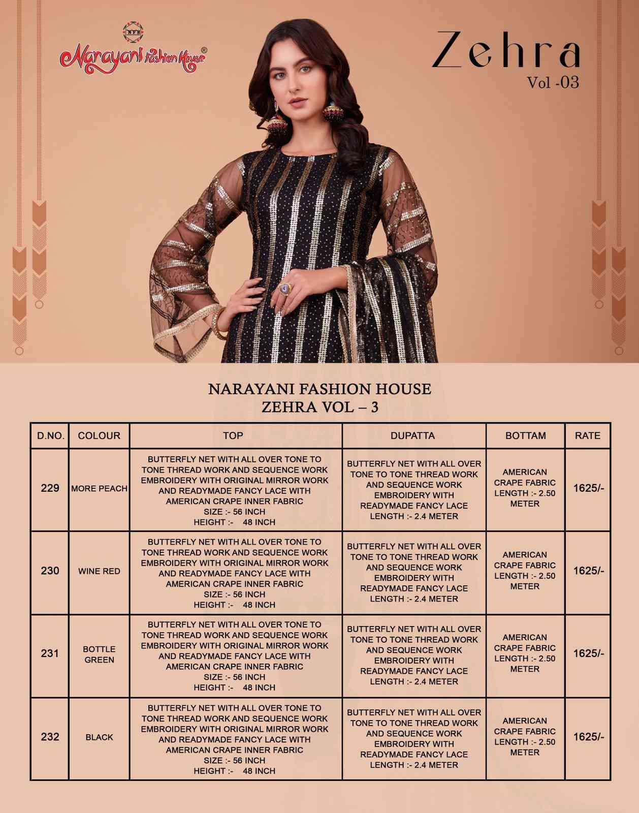 Narayani Zehra Vol 3 Heavy Net Party Wear Unstitch Dress New Designs view 10