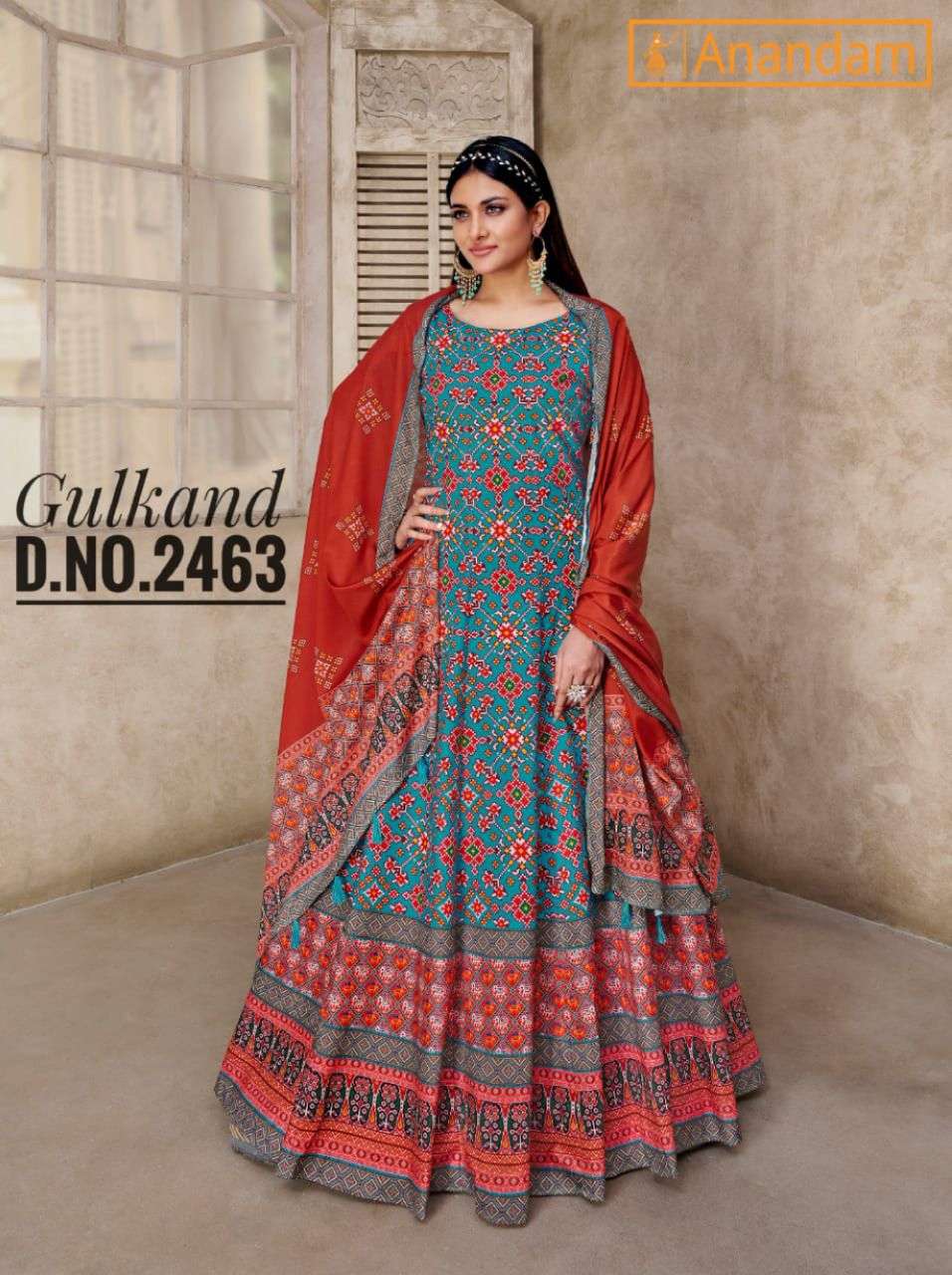 Anandam Gulkand 2459 To 2463 Cotton Silk Anarkali Suit view 2