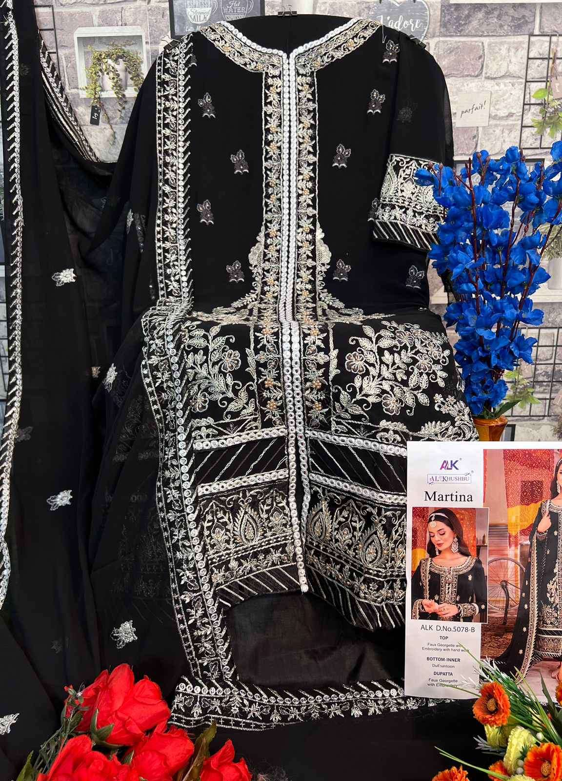 Al Khushbu Martina Pakistani Designer Suit view 7