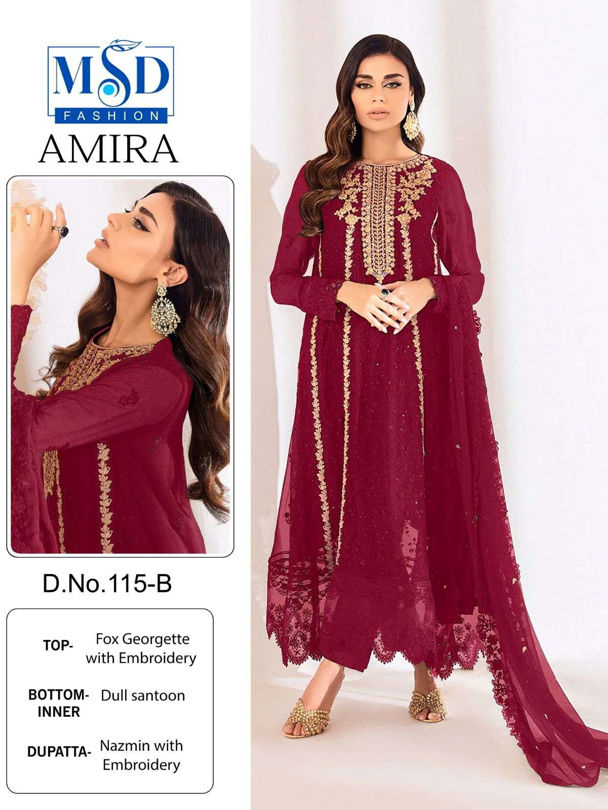MSD Designer Amira Fancy Eid Collection pakistani Suit 2024 view 5