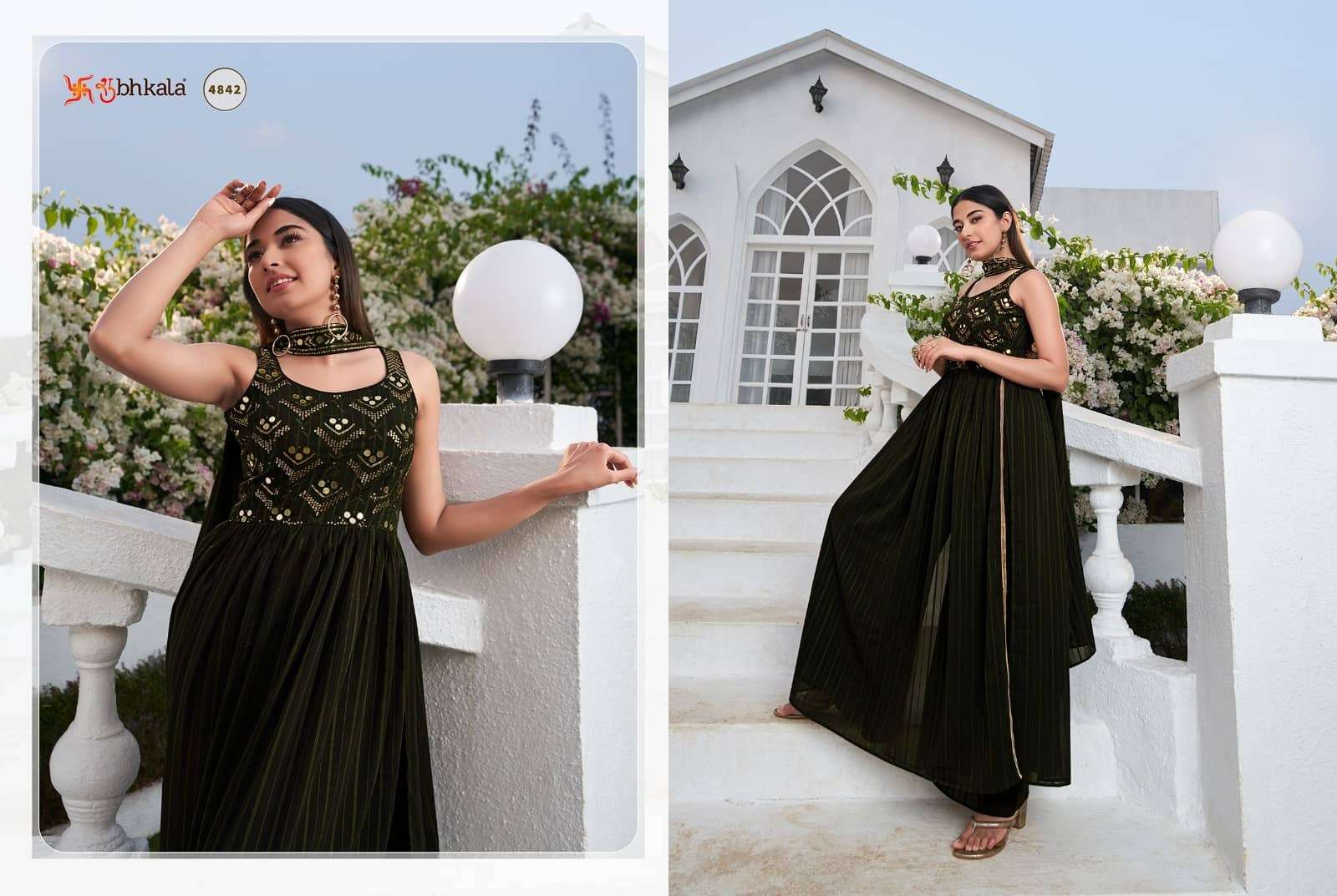 Shubhkala Flory Festive Palazzo Dress view 7