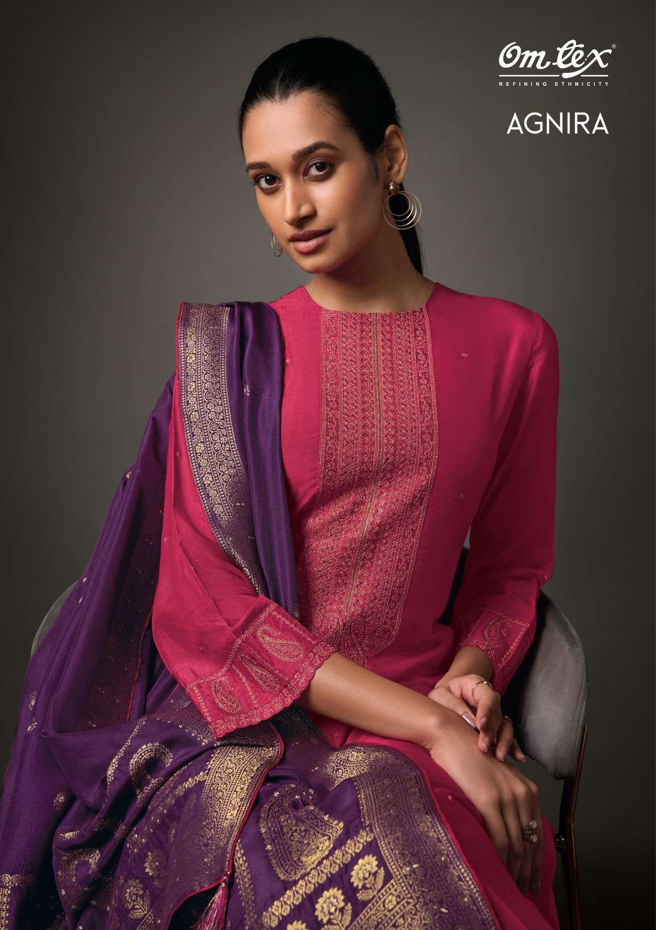 Omtex Agnira Exclusive Designer Silk Suit Latest Collection view 2