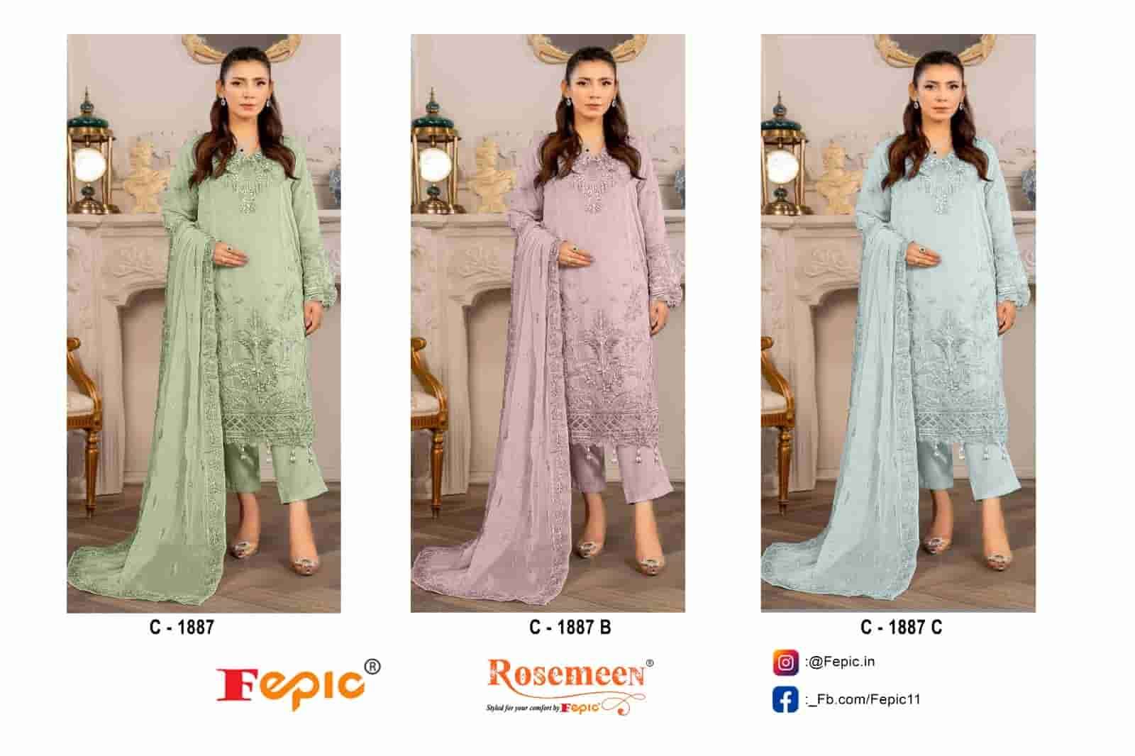 Fepic C 1887 Colors Organza Embroidered Style Designer Pakistani Collection view 4