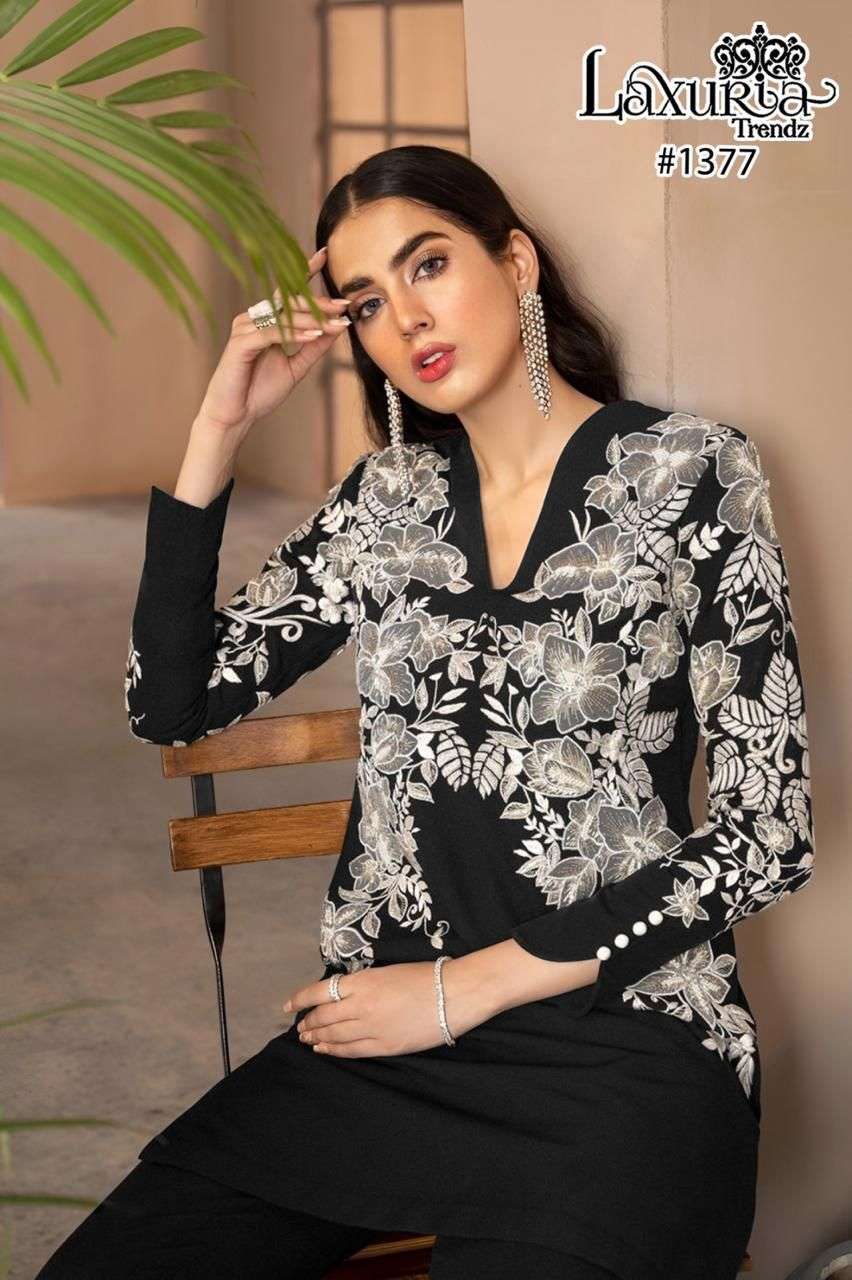 Laxuria Trends 1377 Latest Fancy Designer Ethnic Wear Kurti Bottom Dupatta Set Collection view 2