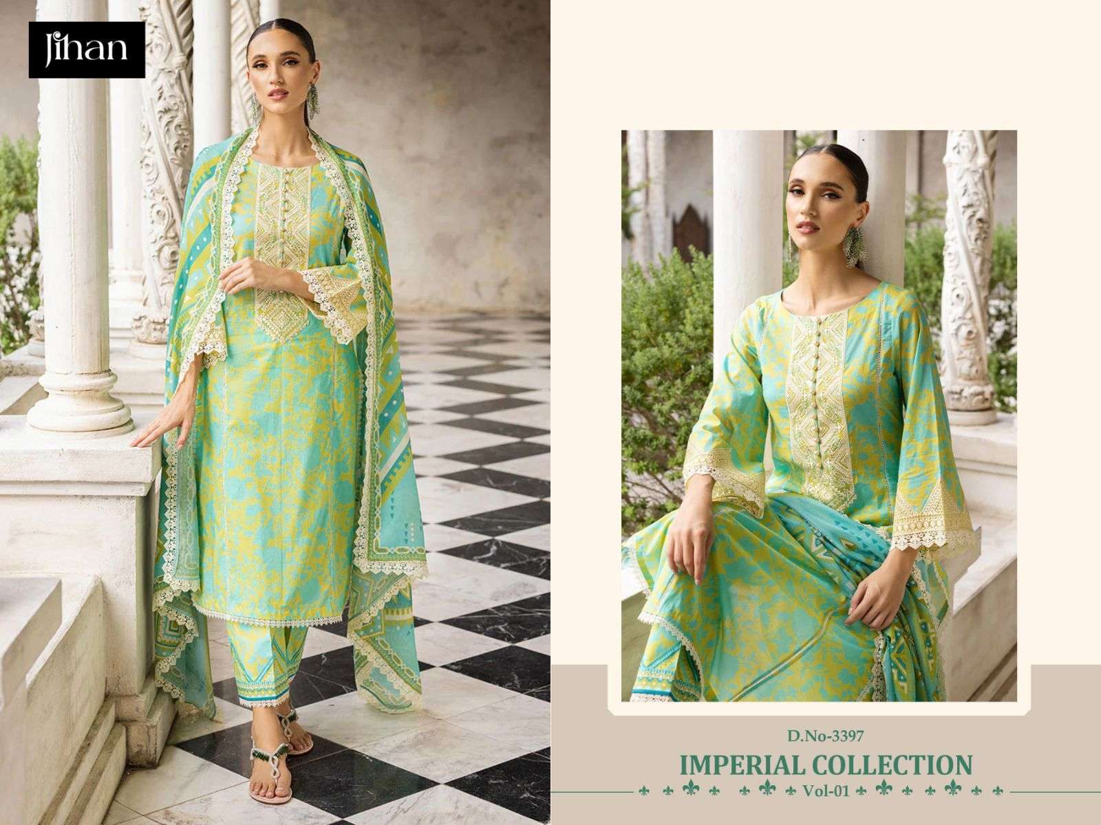 Jihan Imperial Collection Vol 1 3397 To 3399 Pakistani Dress Summer Collection view 10