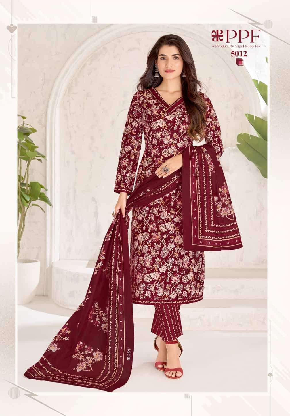 Ppf Poshak Vol 5 Pure Cotton Unstitch Salwar Suit Exporters view 3