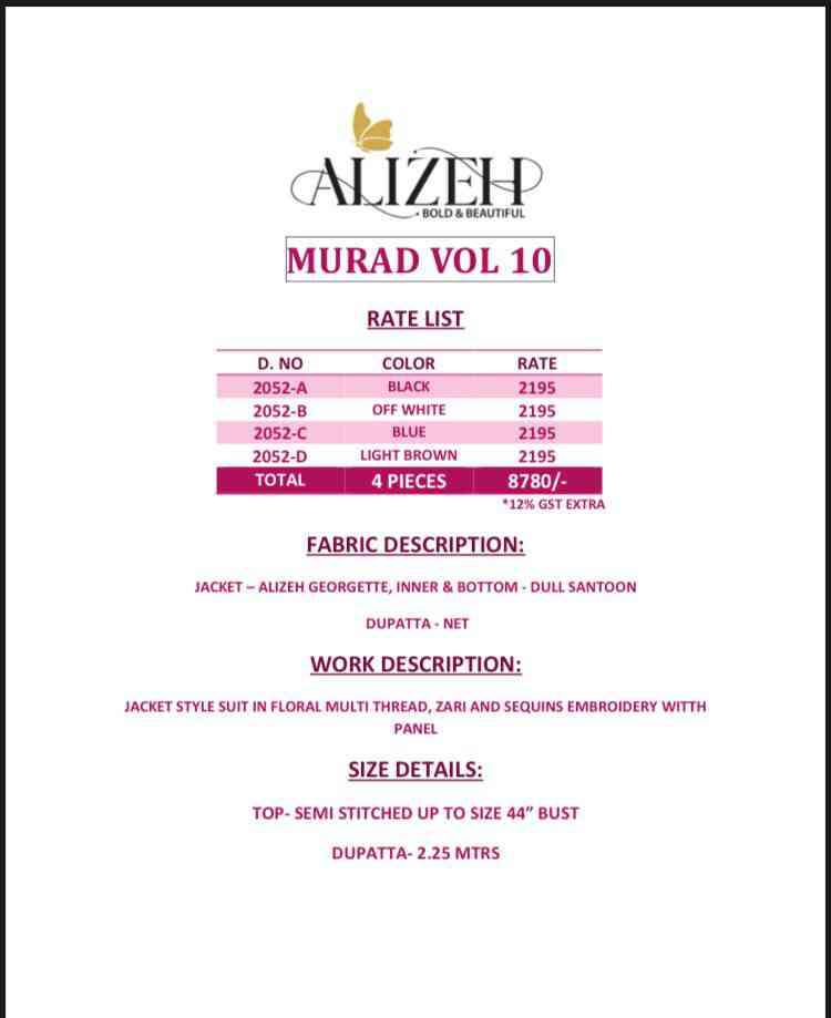 Alizeh Murad Vol 10 Partywear Designer 3 Piece Latest Collection view 14
