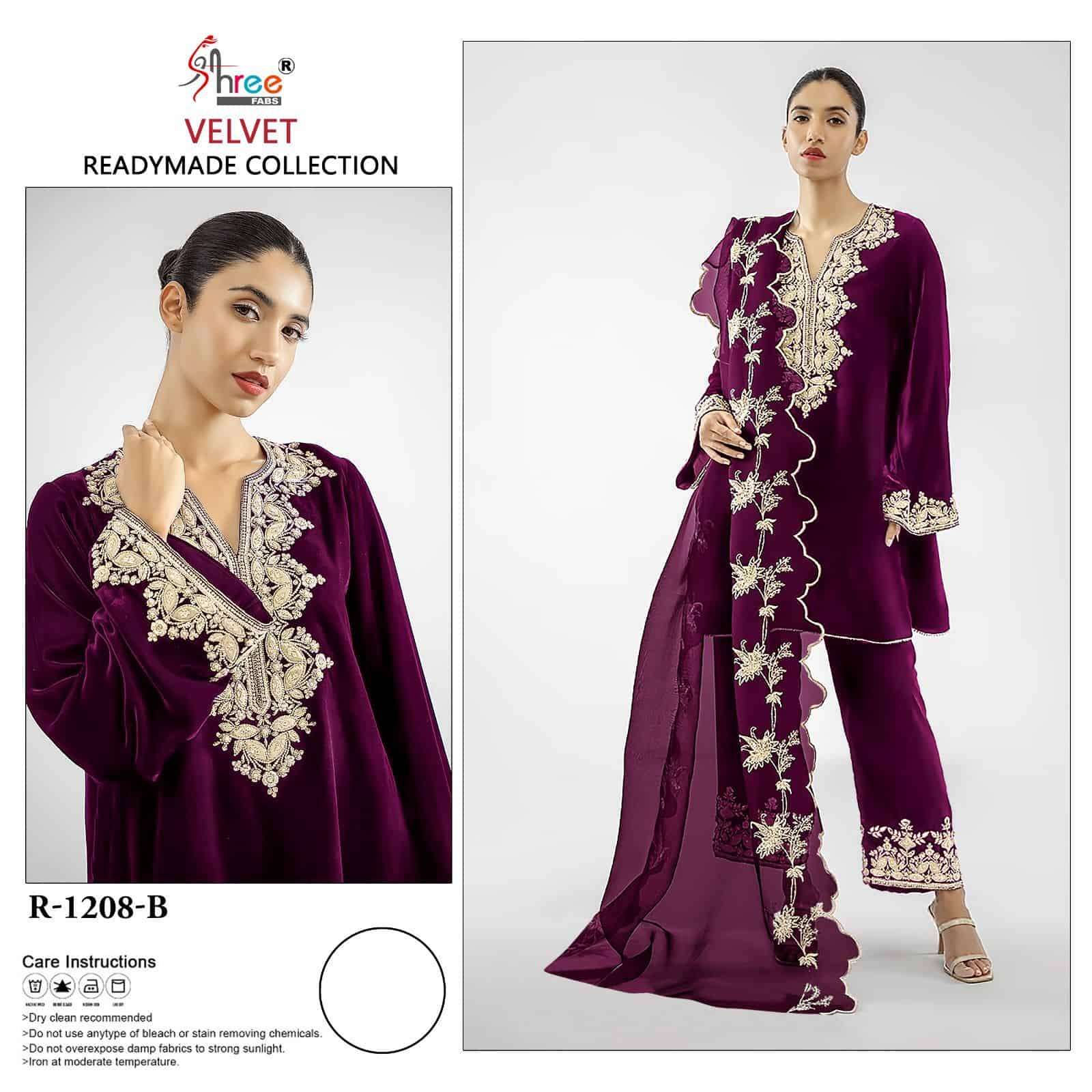 Shree Fabs R 1208 Velvet Readymade Collection Fancy Designer Velvet Suit Wholesalers view 2