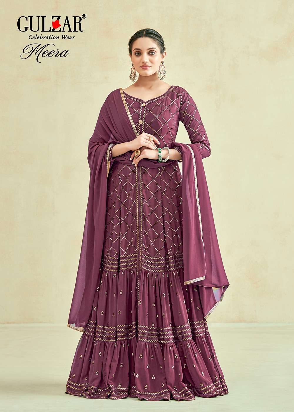 Gulzar Meera 2040 To 2041 Designer Ethnic Wear Gown Partywear Collection view 7