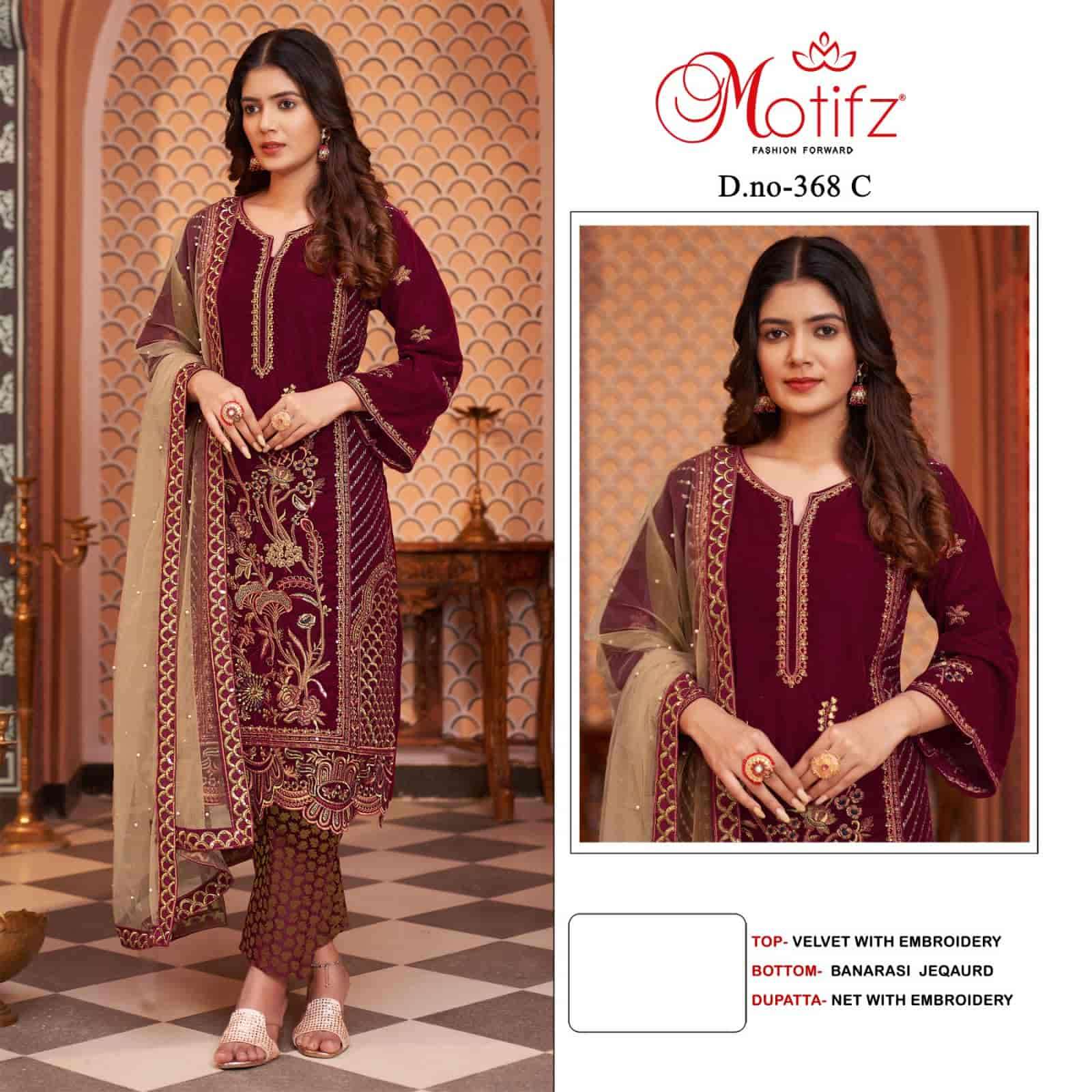 Motifz 368 Colors Pakistani Designer Velvet Salwar Suit Online view 2
