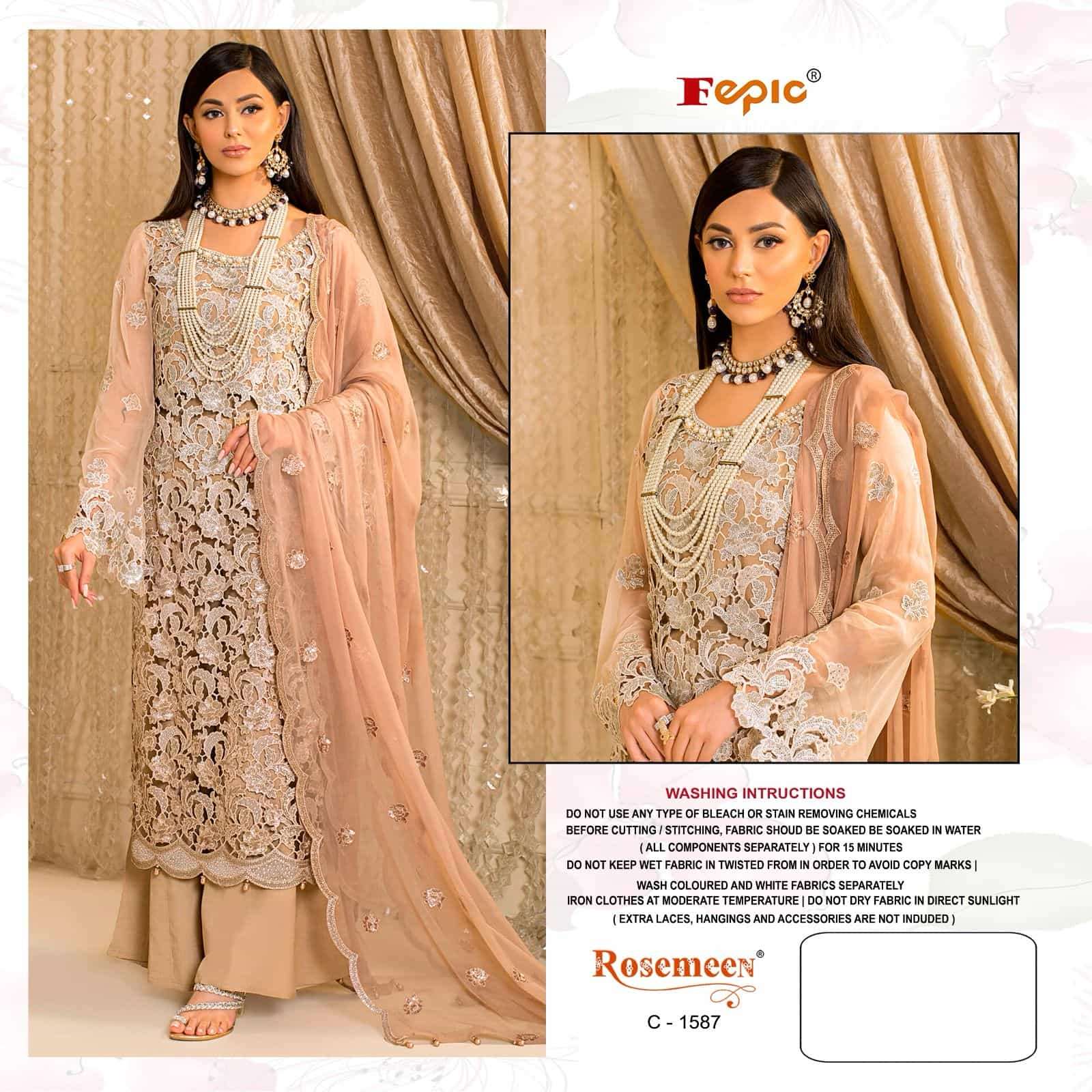 Fepic Rosemeen Organza Embroidered Salwar Suit view 2