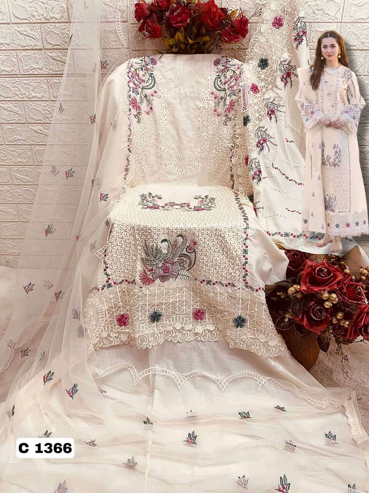 Fepic C 1366 Colors Fancy Designer Embroidered Pakistani Salwar Kameez Wholesalers view 3