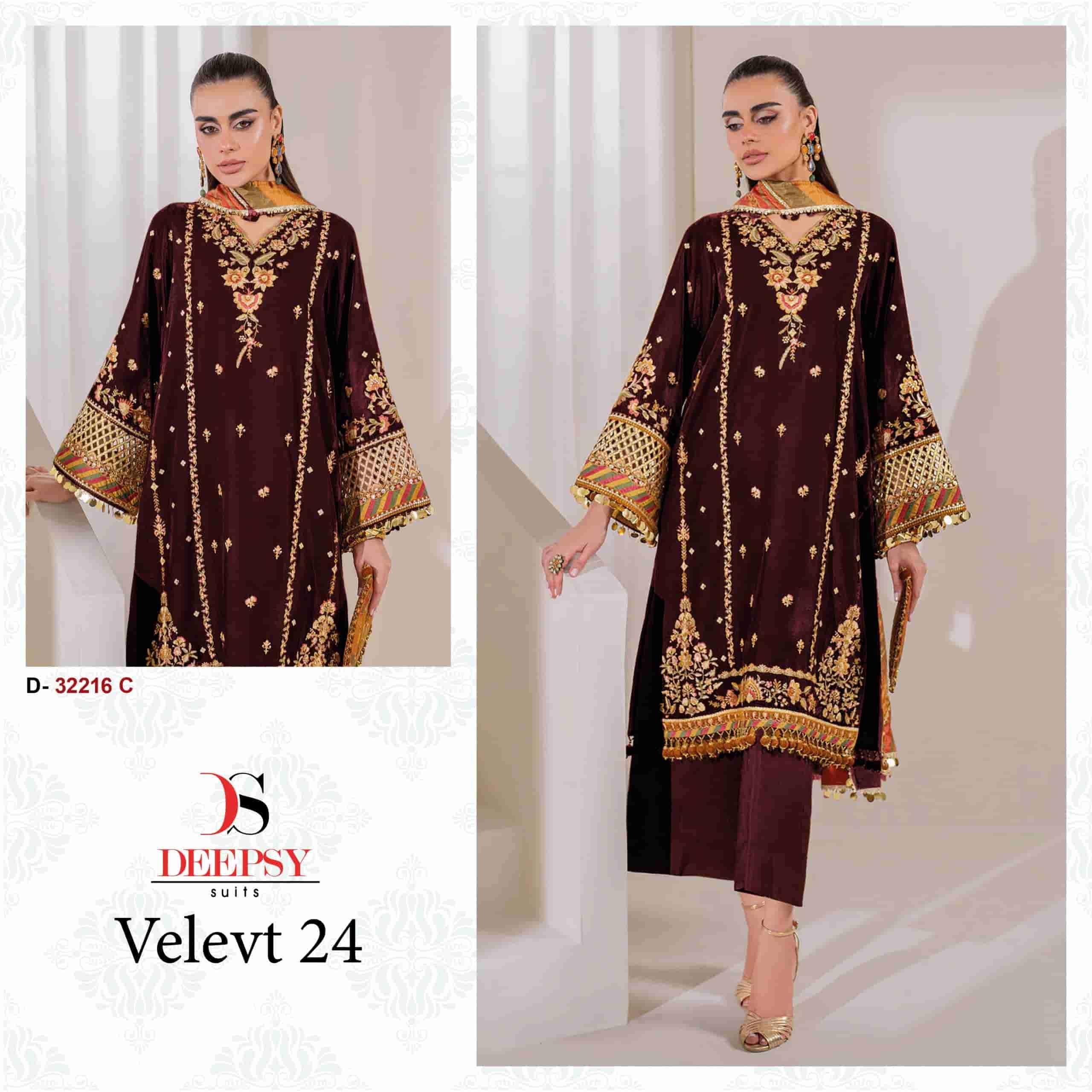 Deepsy D 32216 Colors Pakistani Festive Wear Style Designer Velvet Suit Wholesalers view 3