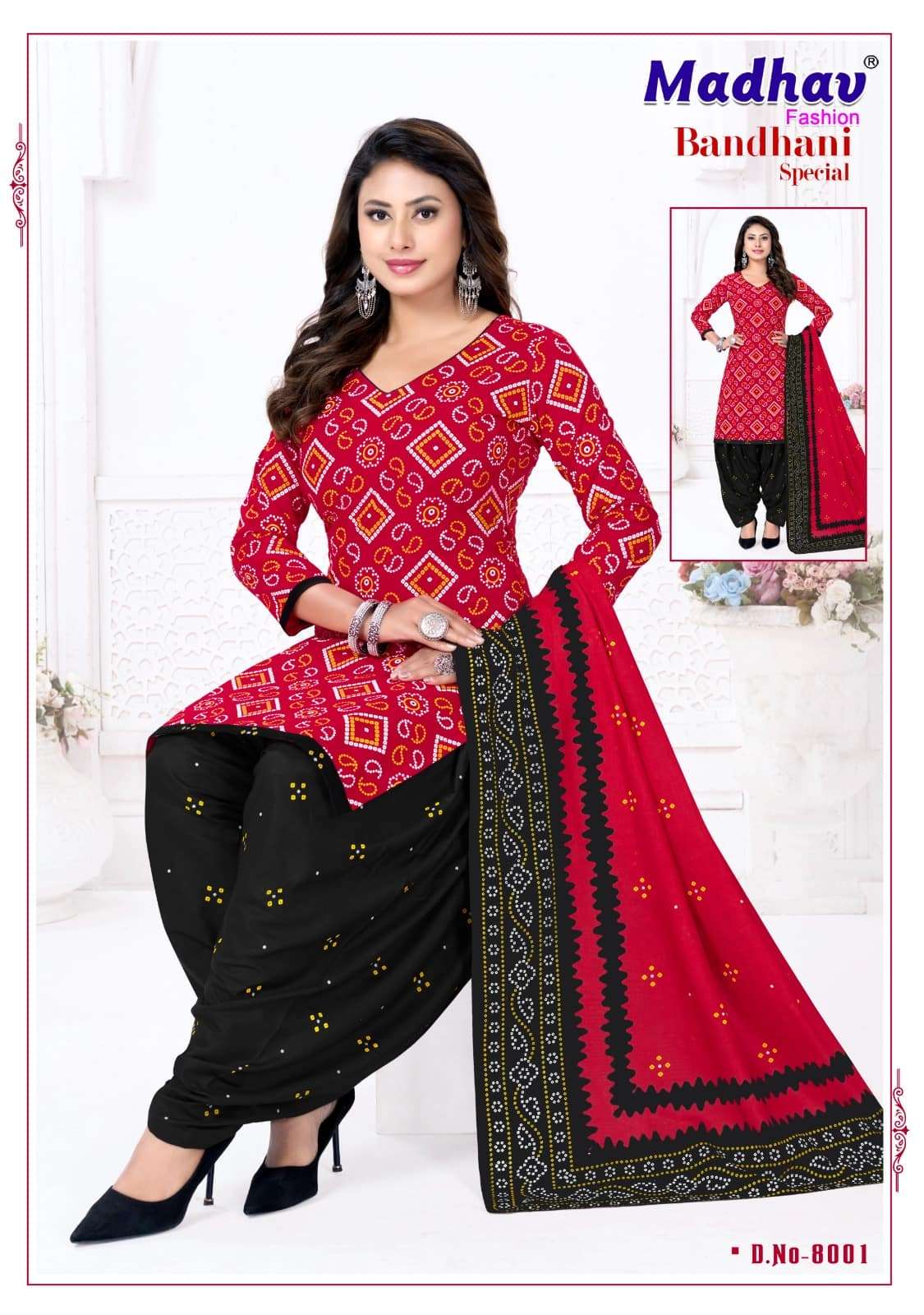 Madhav Fashion Bandhani Special Vol 8 Unstitch Cotton Bandhani Dress view 2