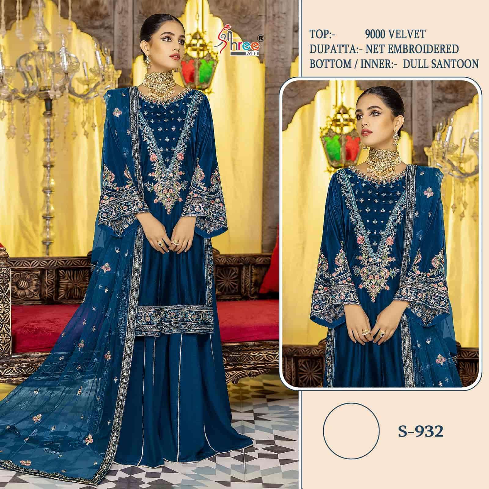Shree Fabs S 932 Colors Wedding Wear Style Heavy Designer Velvet Suit Wholesalers view 3