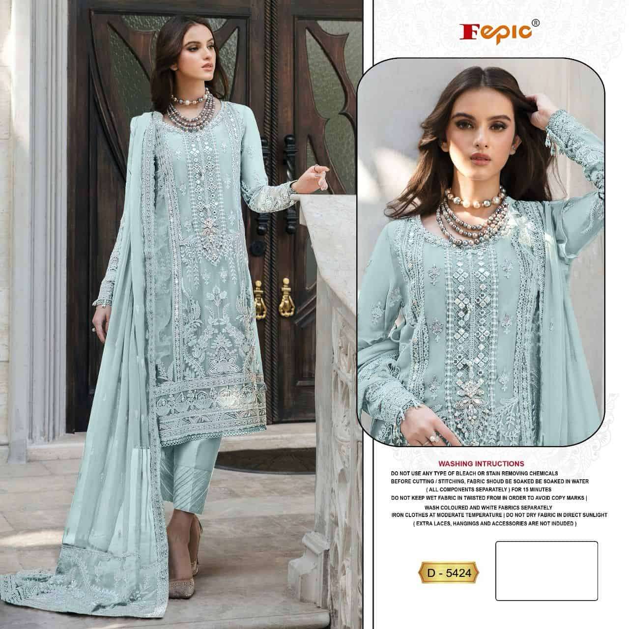 Fepic D 5424 Colors Pakistani Party Wear Style Designer Pakistani Salwar Suit Wholesalers view 2