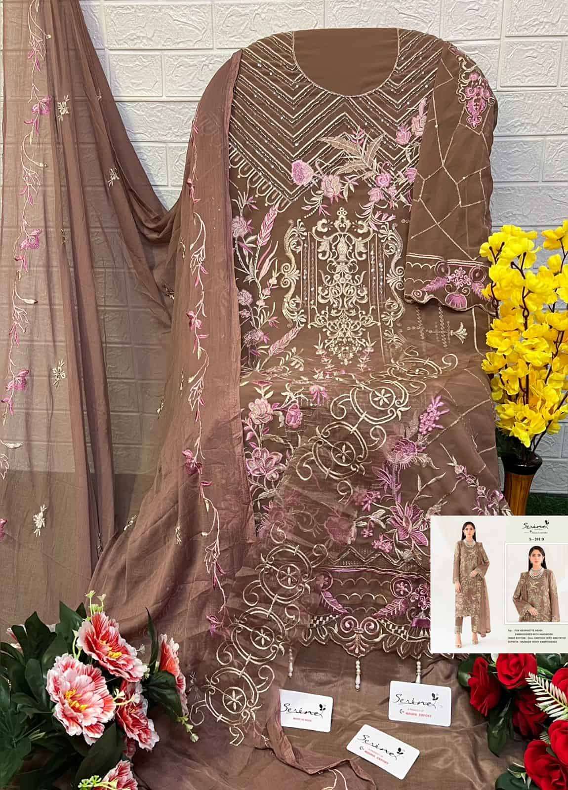 Serine S 201 Colors Pakistani Latest Designs Festive Wear Style Suit Exporter view 6