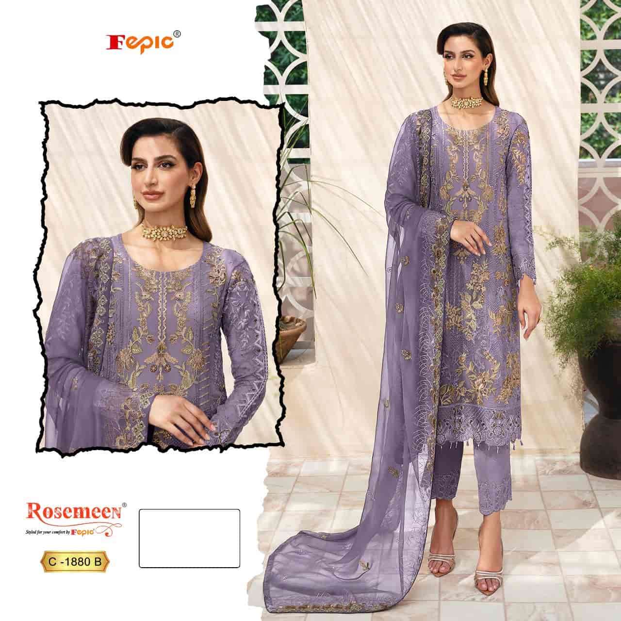 Fepic C 1880 Colors Pakistani Designer Organza Embroidered Suit Wholesalers view 3