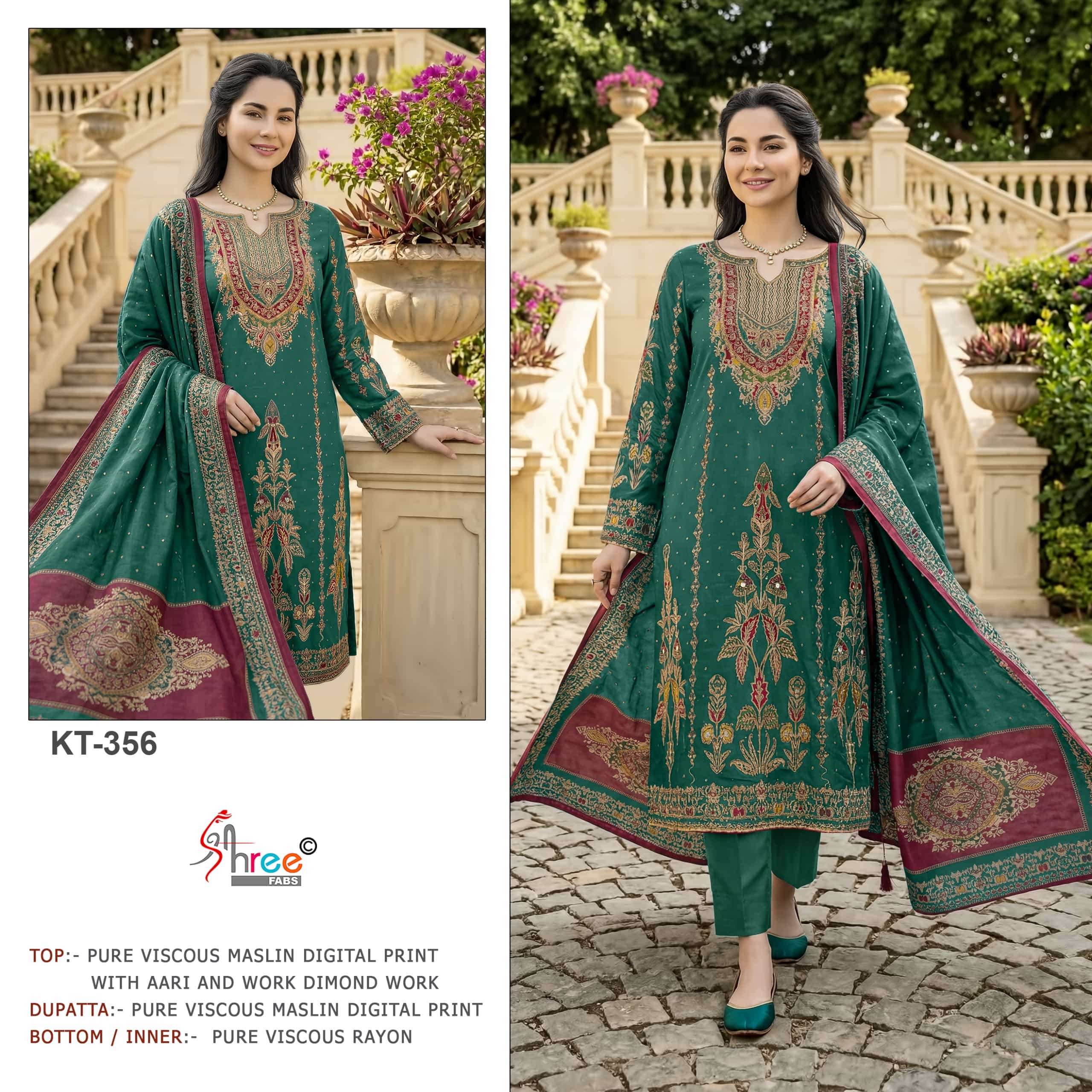 Shree Fabs Kt 356 Latest Design Muslin Salwar Suit view 3