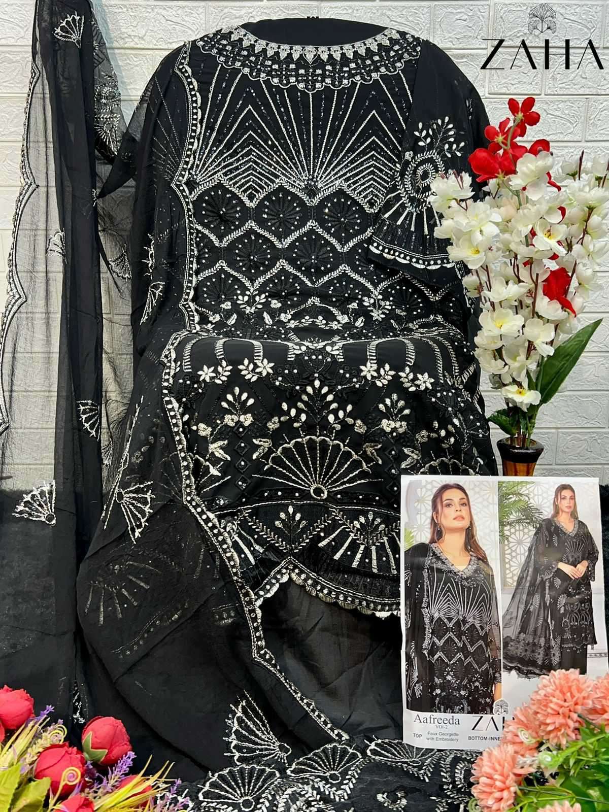Zaha Aafreeda Vol 2 Unstitch Pakistani Dress Catalog Exporters view 5