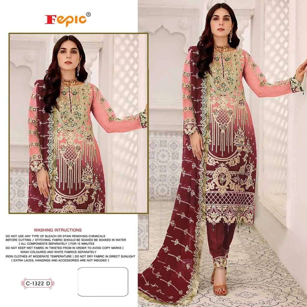Fepic Rosemeen C 1322 Colors Pakistani New Designs Party Wear Suit Wholesalers view 2