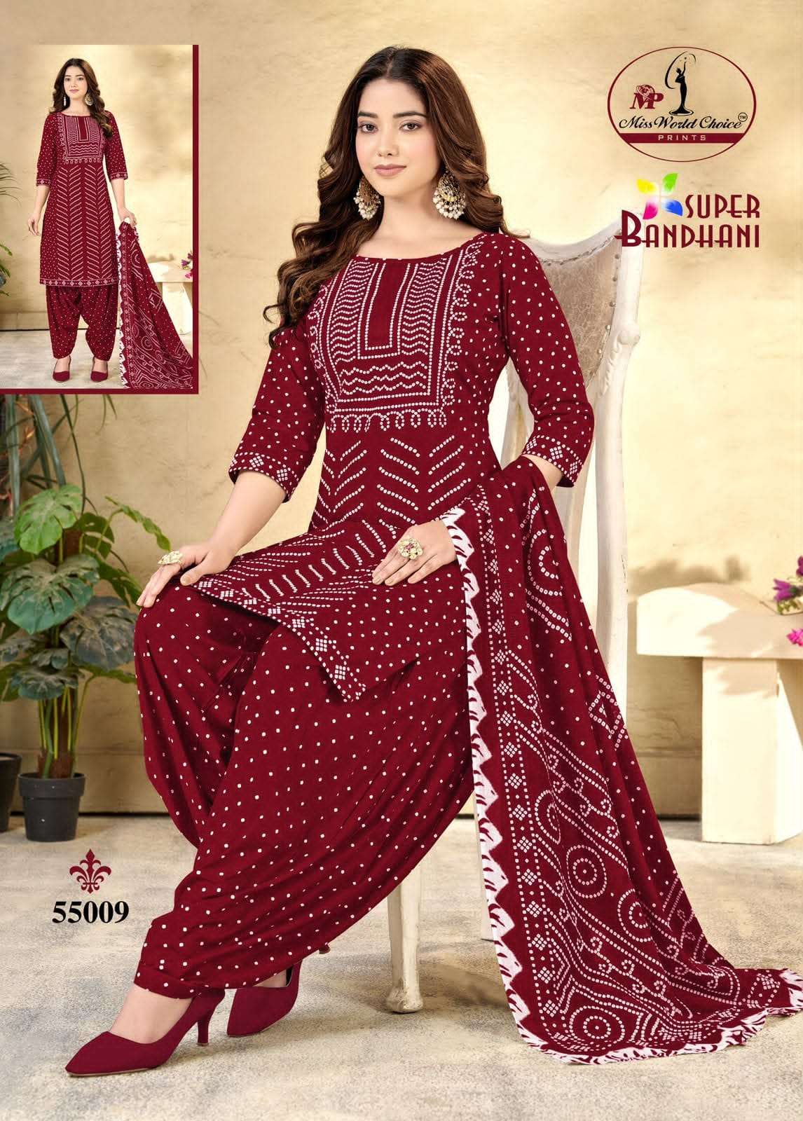Miss World Choice Super Bandhani Vol 55 Pure Cotton Bandhani Dress Exporters view 11
