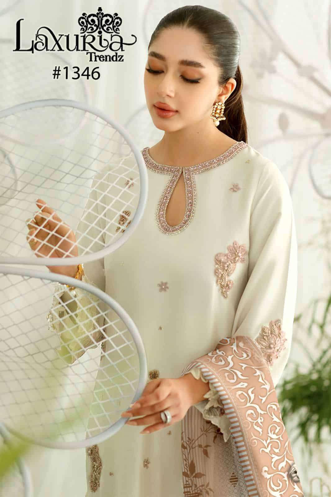 Laxuria Trends 1346 Latest Designer Festive Collection Kurti Pant Dupatta Set view 4