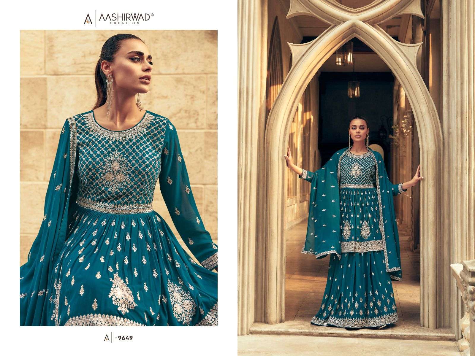 Aashirwad Gulkand Sadaf Wedding Wear Lehenga Style Designer Dress view 9