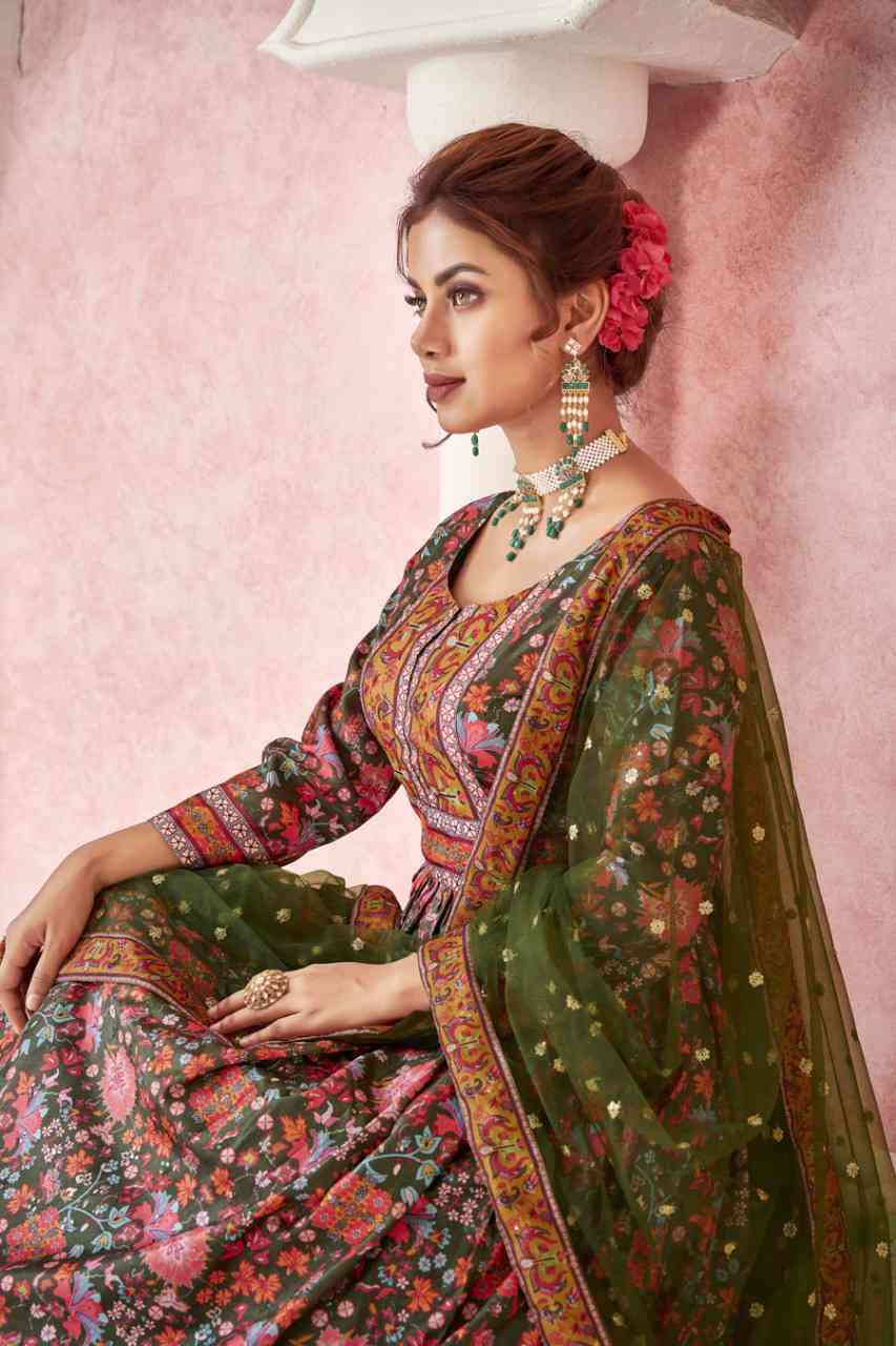 Alfaaz Kimaya Partywear Silk Gown Collection New Catalog view 7