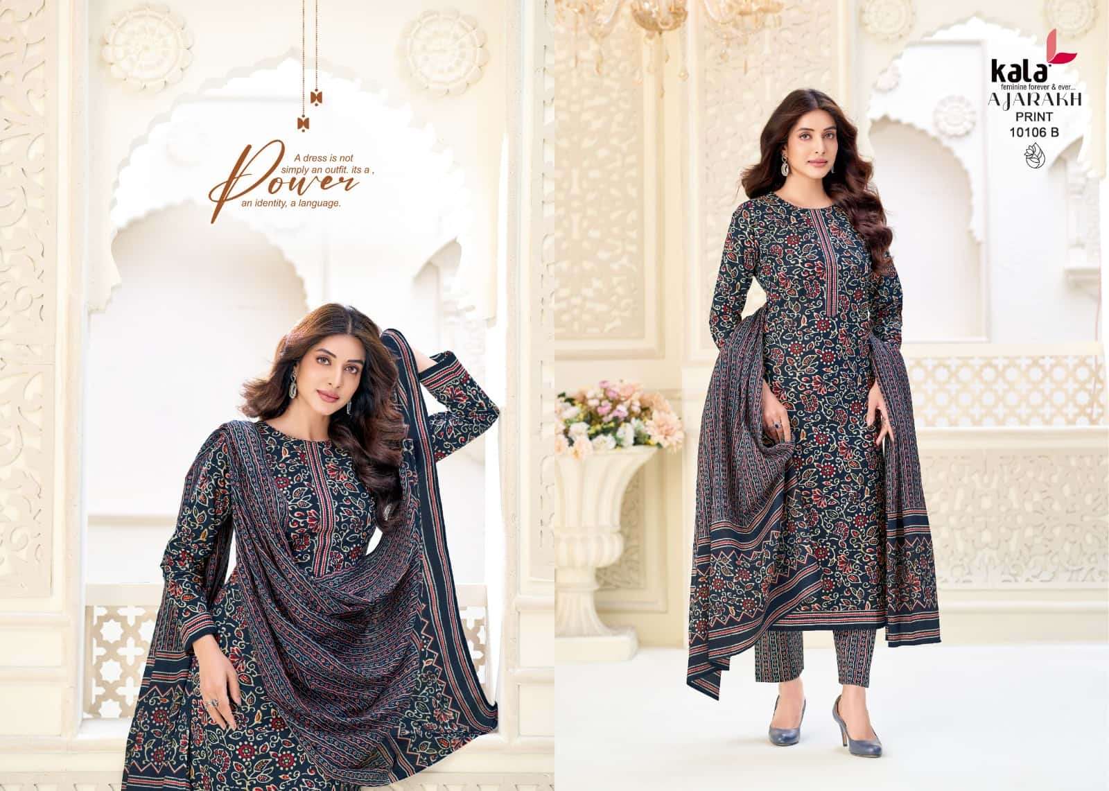 Kala Ajarakh Vol 1 Pure Cotton Unstitch Salwar Suit Exporters view 11