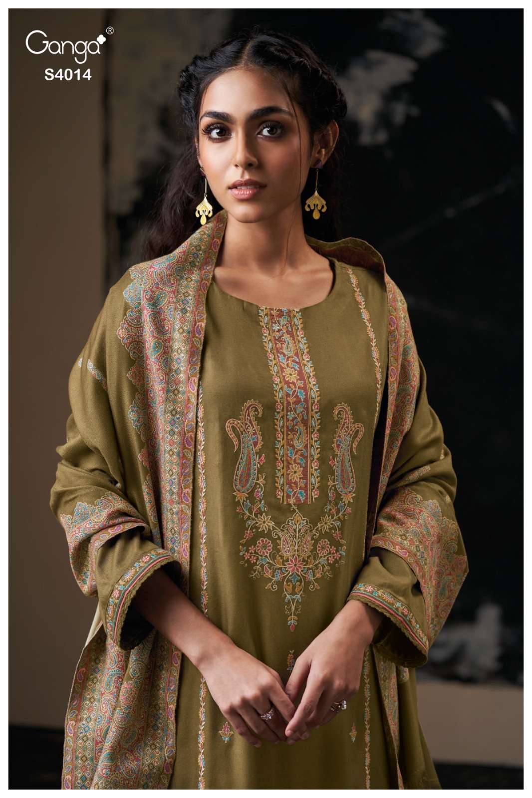Ganga Fashion Reyra 4014 Pure Pashmina Winter Wear Fancy Suits view 4