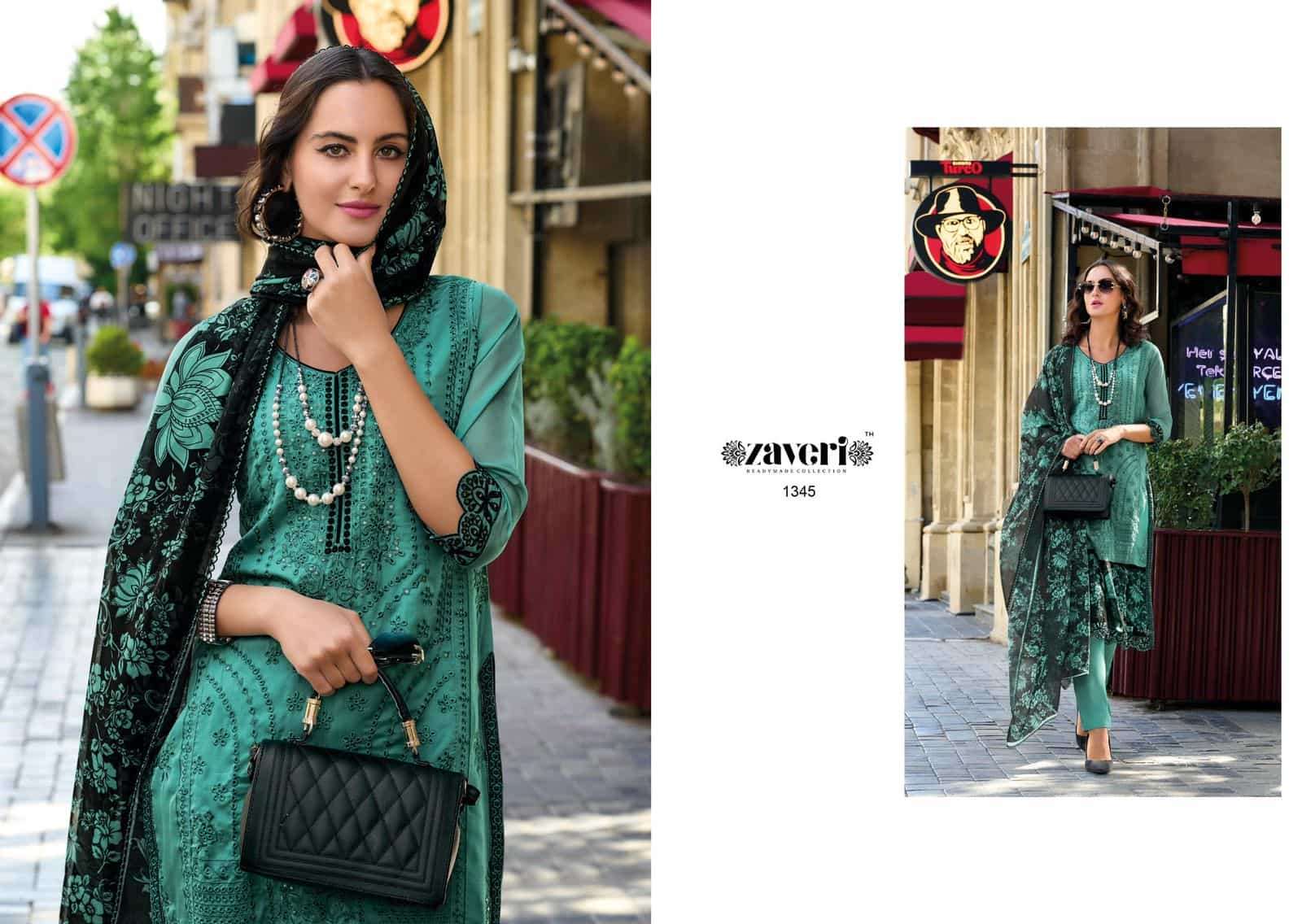 Zaveri Scarlet Fancy Designer Style Organza Embroidered Suit Wholesalers view 6