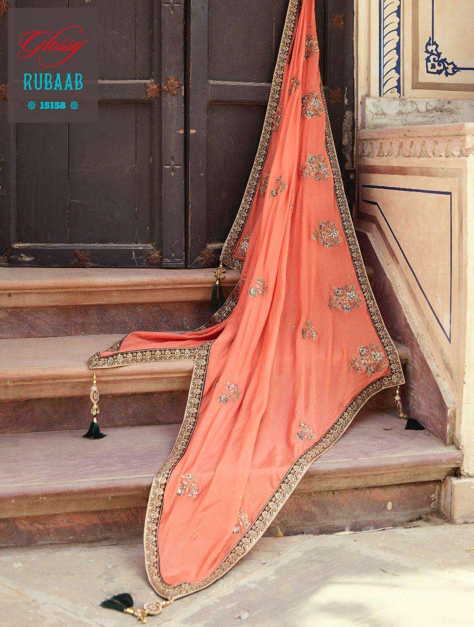 Glossy Rubaab Lehenga Style Salwar Kameez view 13
