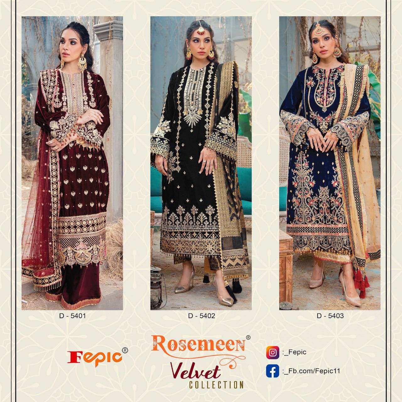 Fepic Rosemeen Embroidered Velvet Pakistani Suit view 9