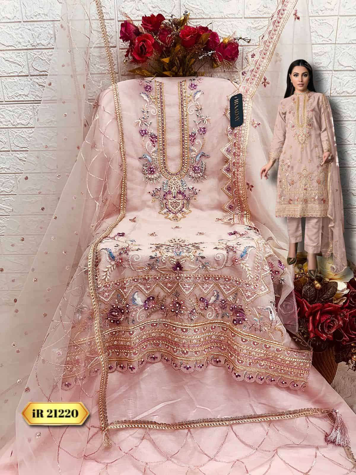 Fepic IR 21220 Colors Organza Embroidered Pakistani Salwar Suit Wholesalers view 7
