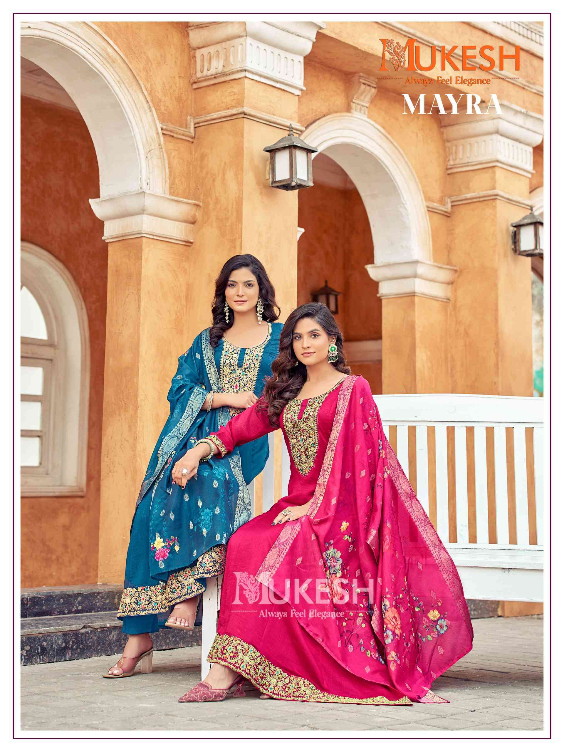 Mukesh Mayra Fancy Anarkali Kurti Bottom Dupatta Set view 3