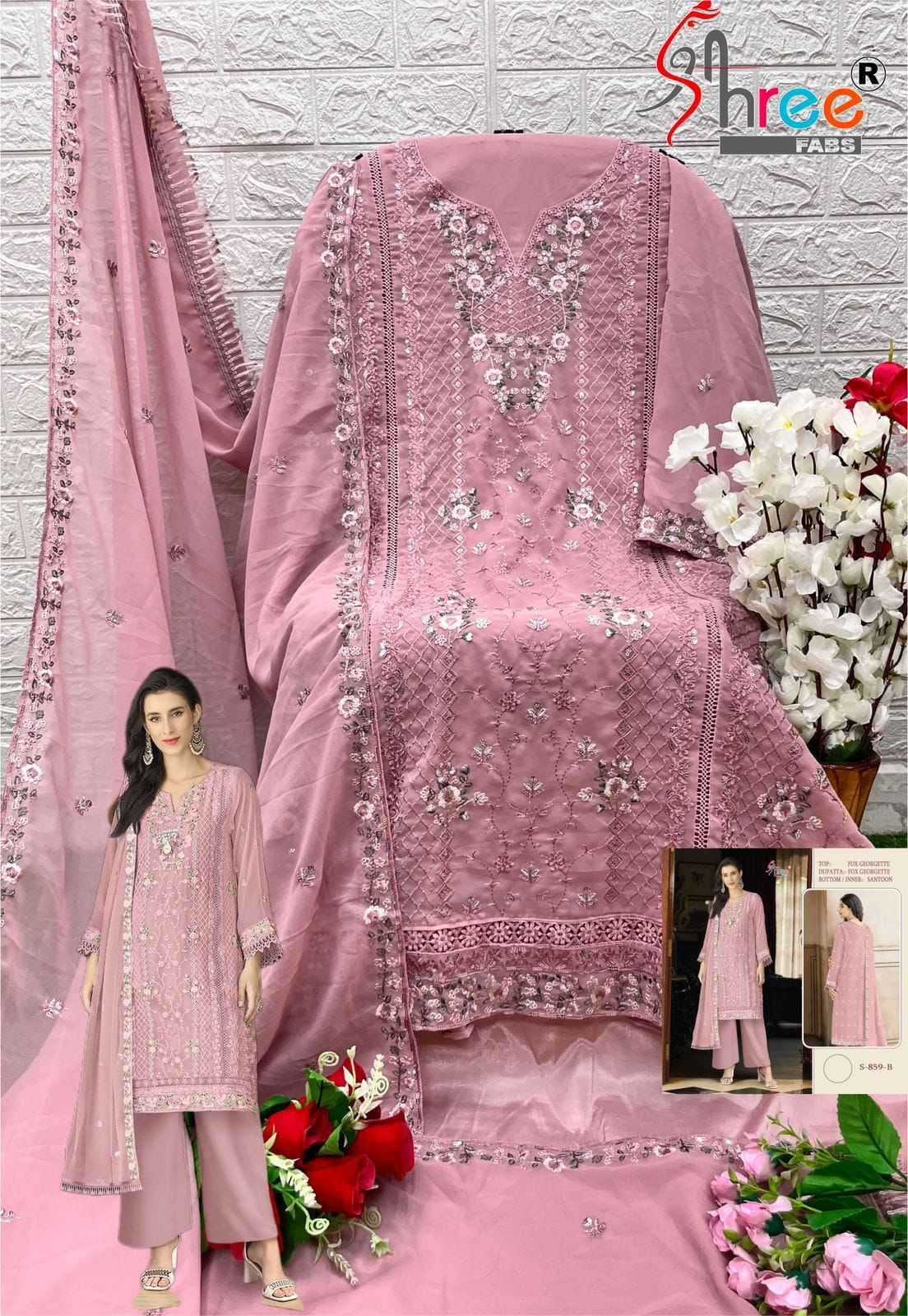 Shree Fabs S 859 Colors Designer Georgette Pakistani Dress view 7