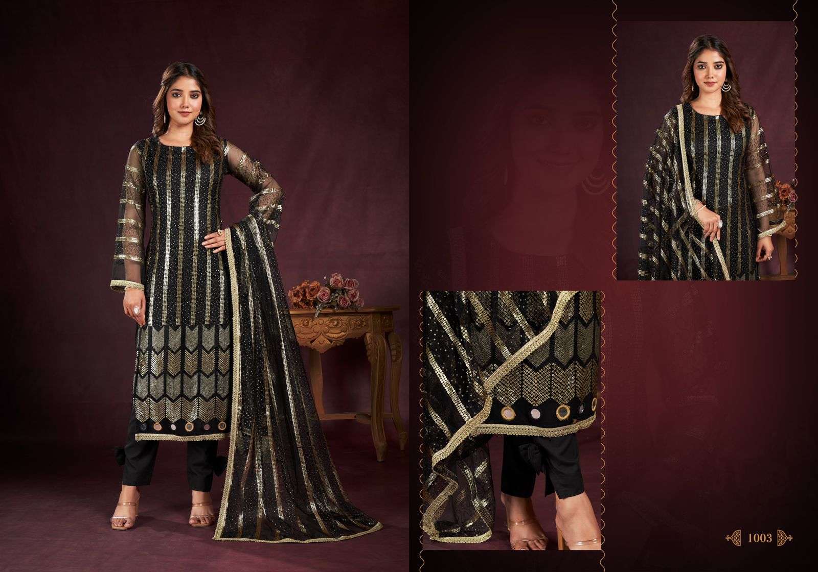Narayani Fashion Afiyah 1001 To 1005 Designer Net Wedding Wear Dress New Designs view 3