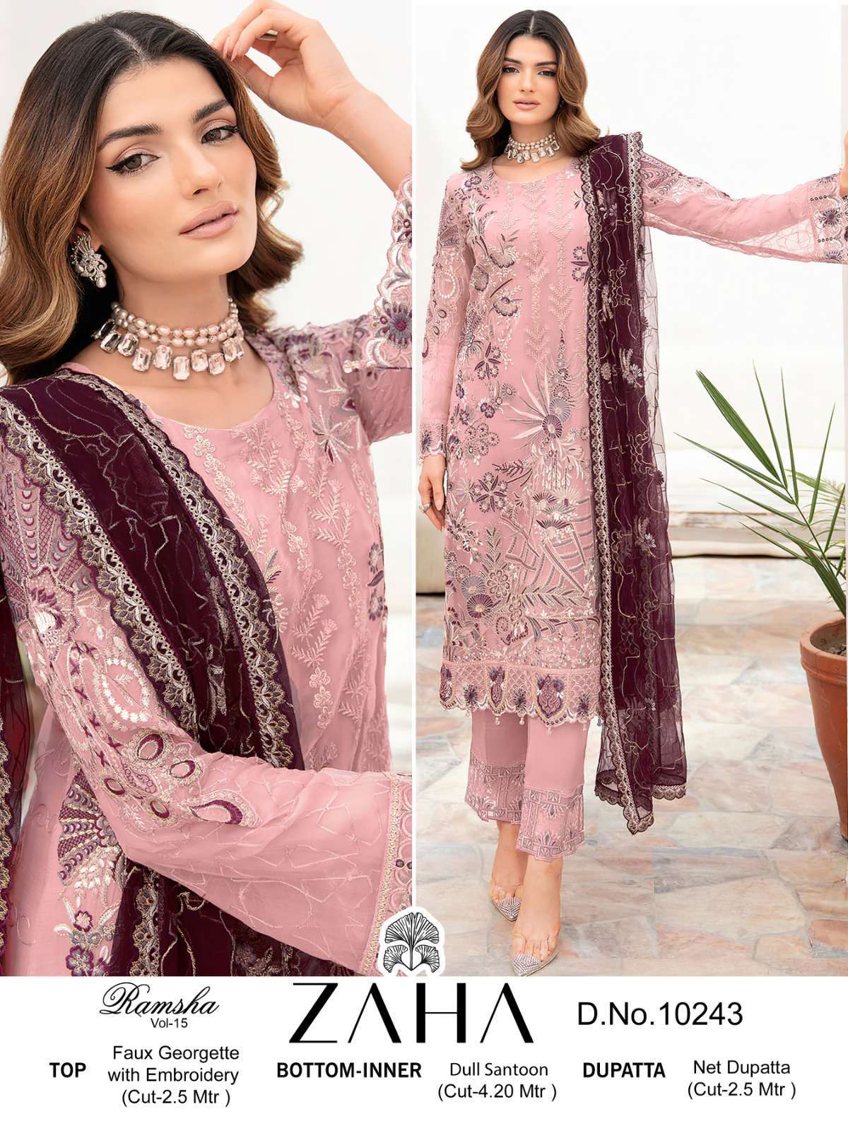 Zaha Ramsha Vol 15 Pakistani Designer Suit view 7
