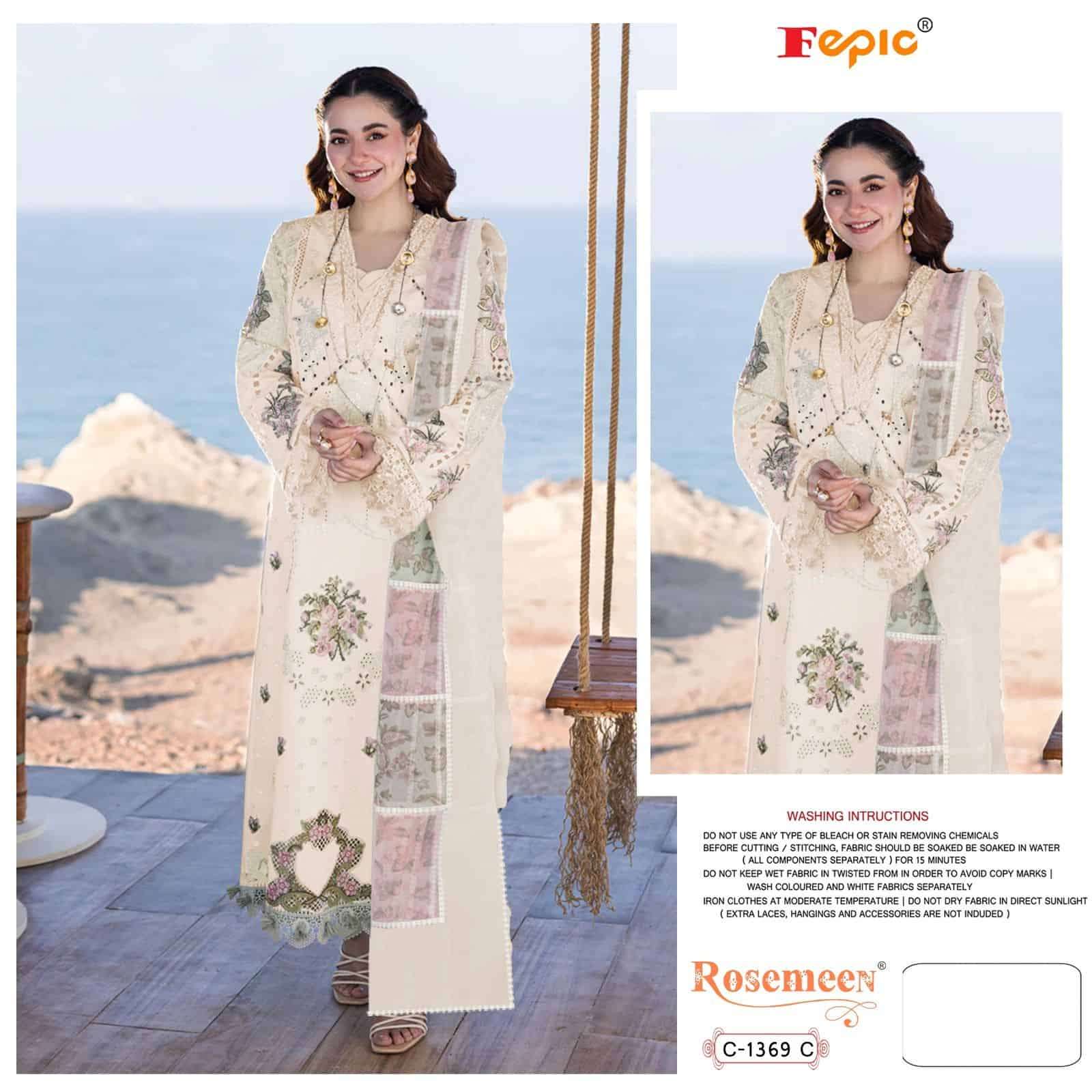 Fepic C 1369 Colors Unstitched Cotton Embroidered Dress Series view 3
