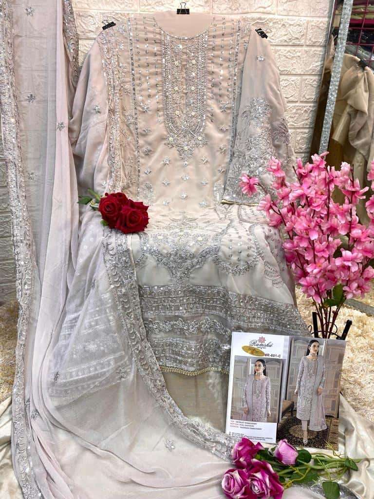 Ramsha R 601 NX Party Wear Style Heavy Designer Pakistani Salwar Suit Wholesalers view 6