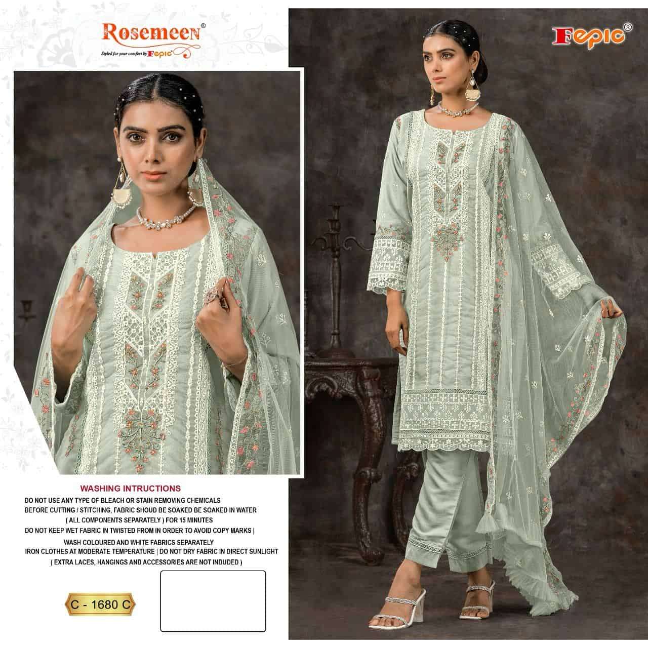 Fepic C 1680 Colors Pakistani Latest Designer Style Festive Wear Salwar Suit Exporters view 2