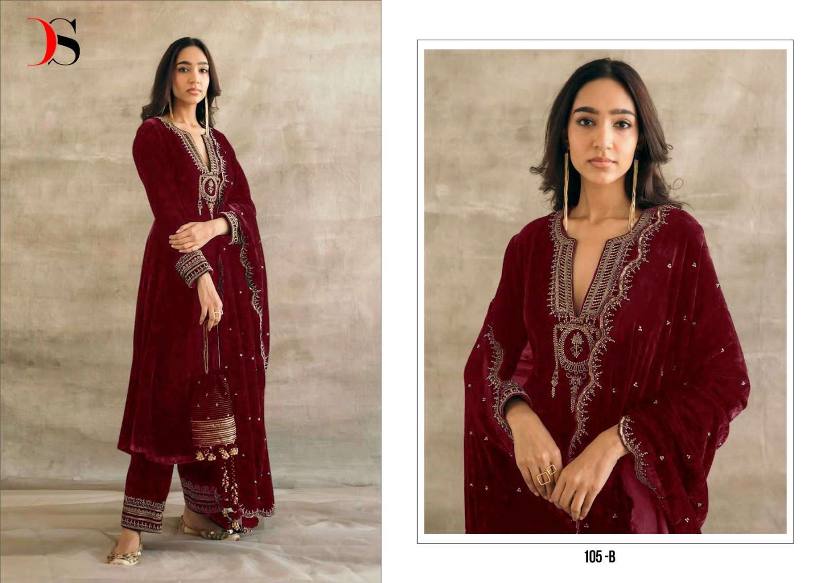 Deepsy 105 Colors Pakistani Fancy Designer Style Winter Wear Suit Wholesalers view 2