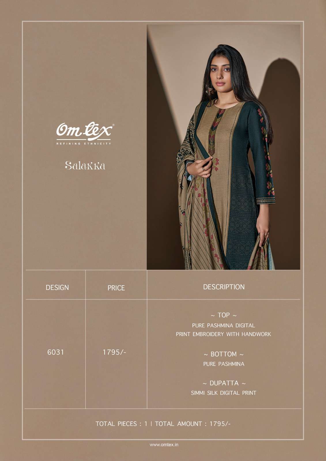 Omtex Salakka Pure Pashmina Fancy Suit Winter Collection view 5