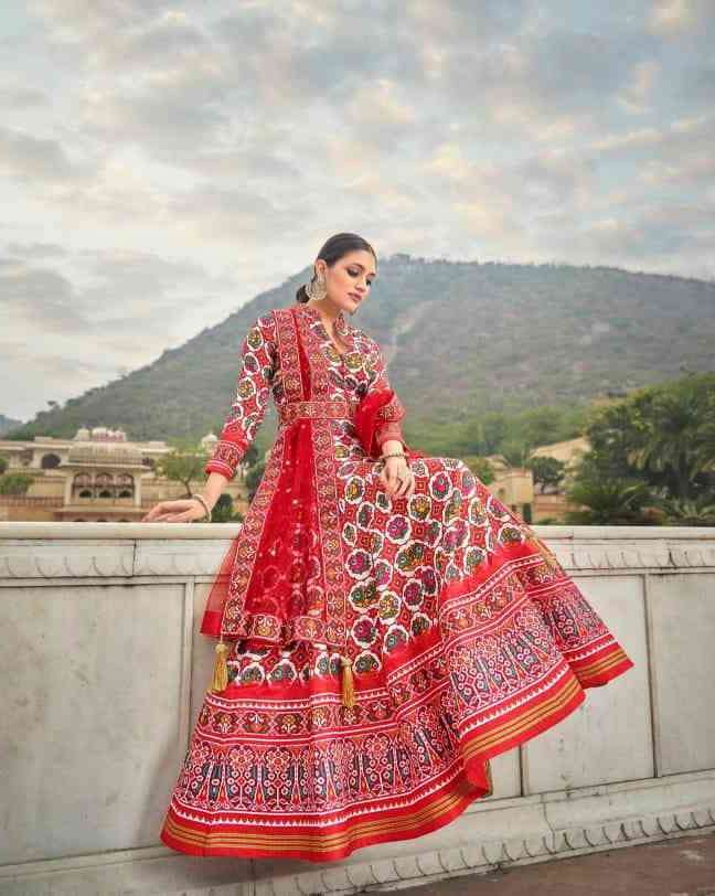 Virasat Patoal Designer Party Wear Silk Gown New Collection view 2