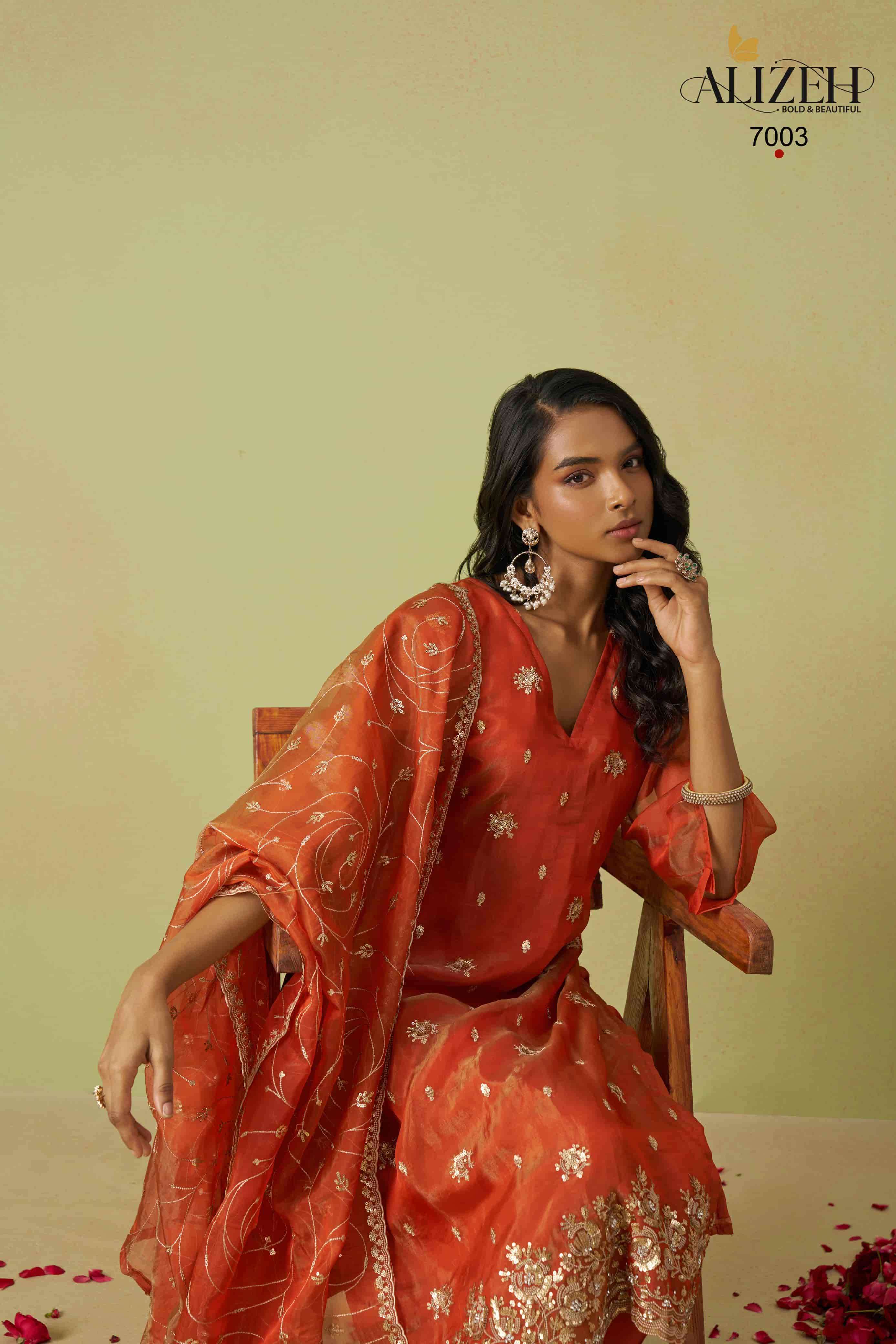 Alizeh Gulaabo 7001 to 7004 Shimmer Organza Salwar Suits view 13