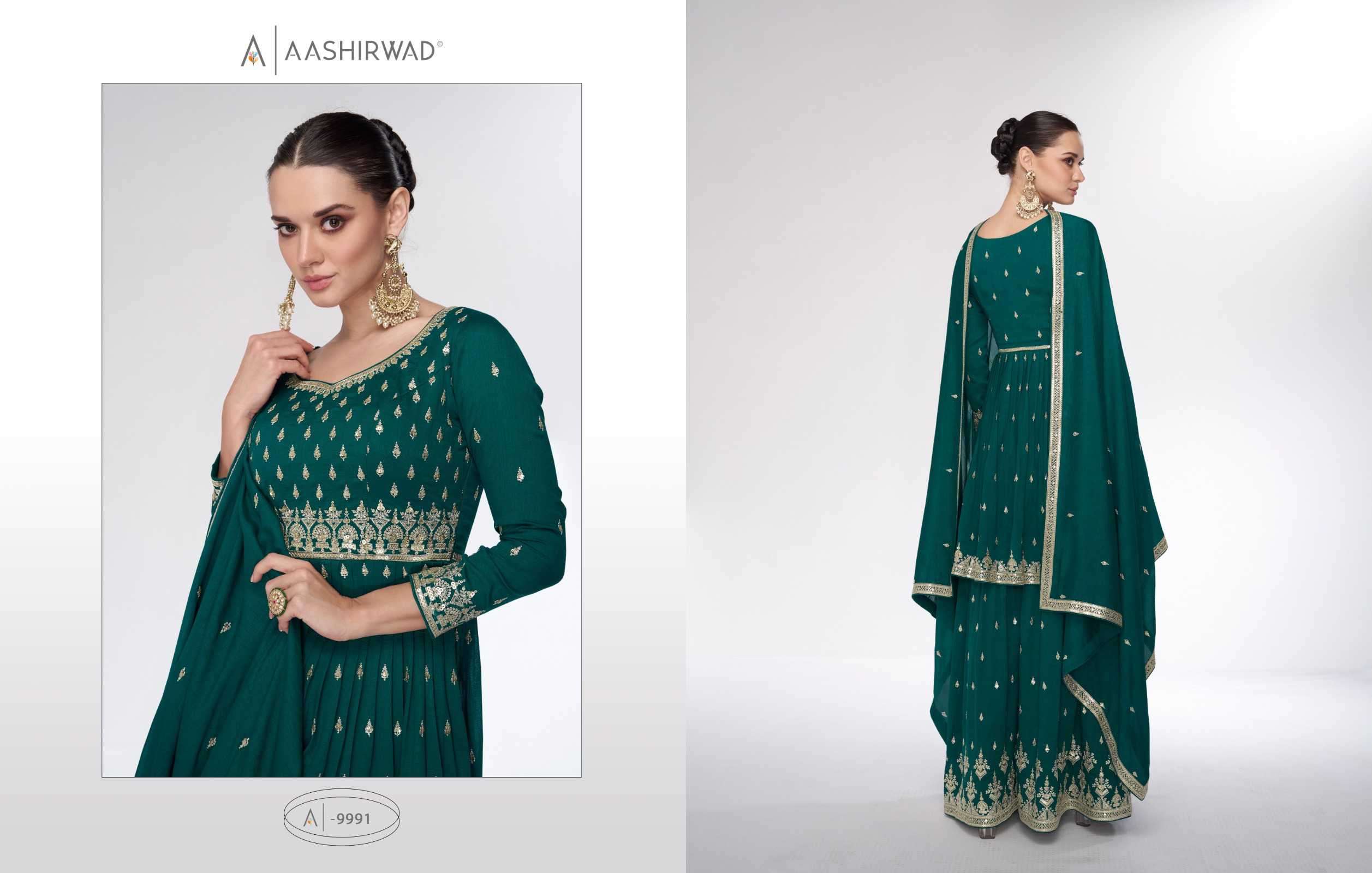 Aashirwad Sahira 9989 To 9991 Readymade Designer Dress Catalog Exporters view 7