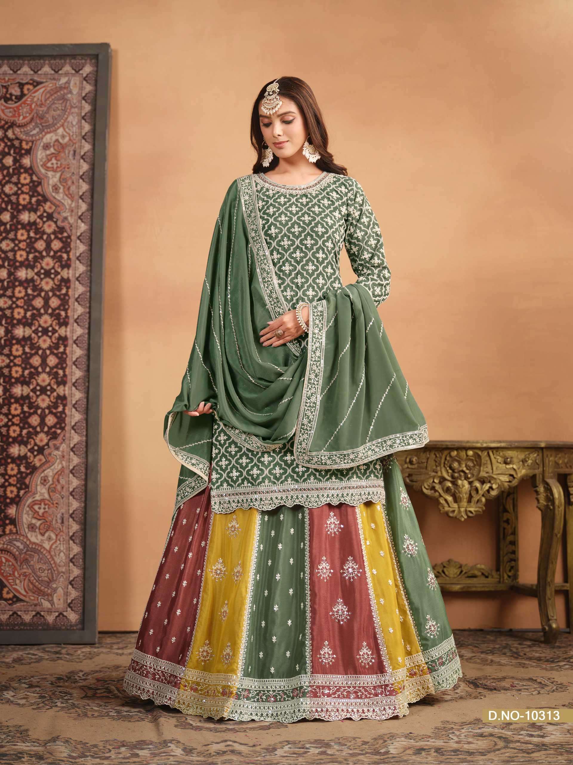 Anjubaa Vol 31 10311 To 10313 Designer Lehenga Style Dress Wedding Collection view 5